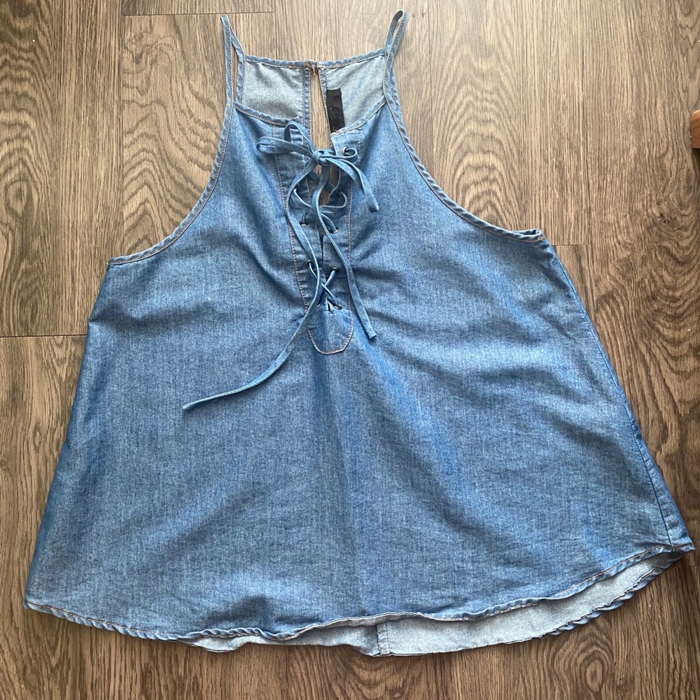 Sweet Wanderer Denim Halter Top